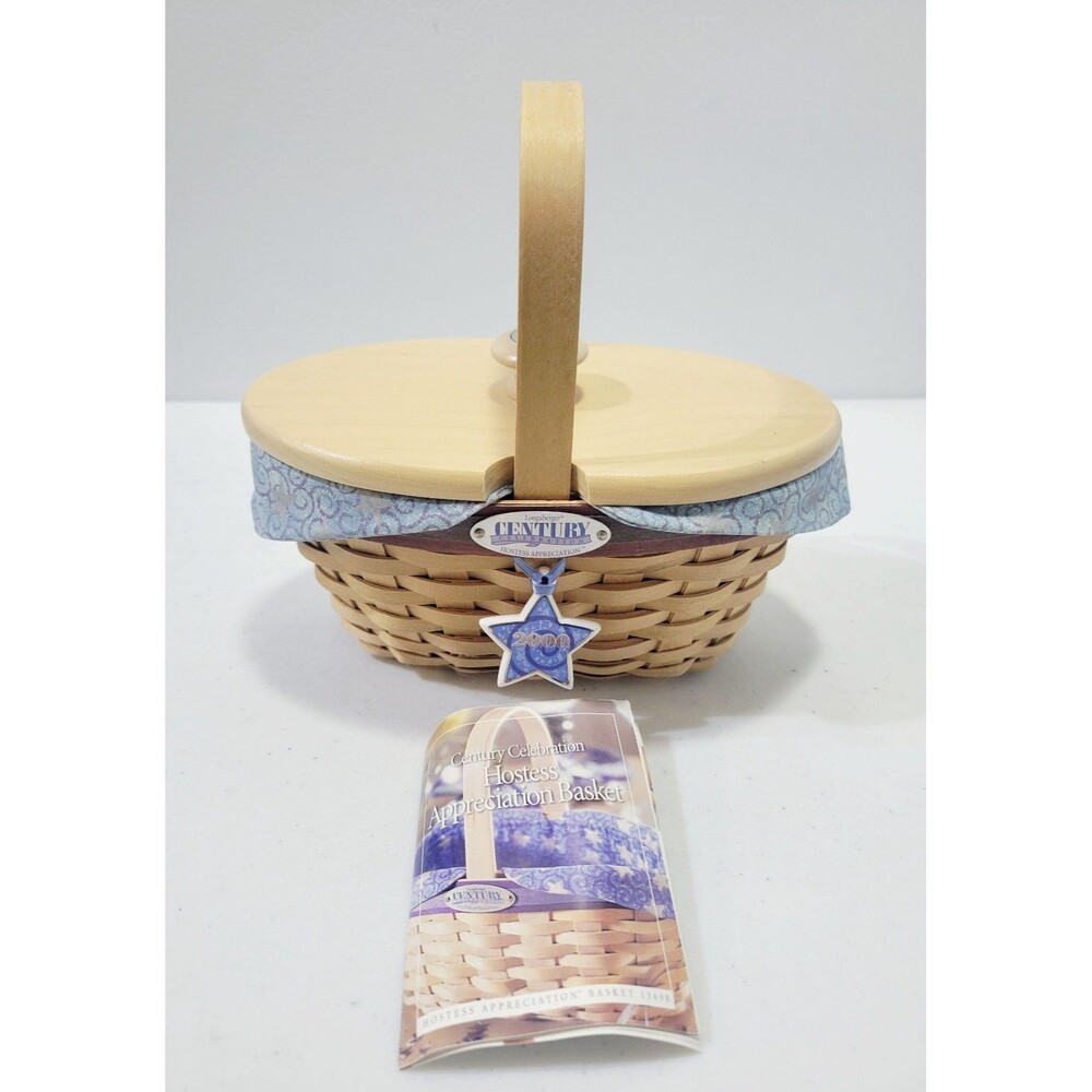 Longaberger Century Celebration 2000 Cheers Basket With Liner Lid Protector